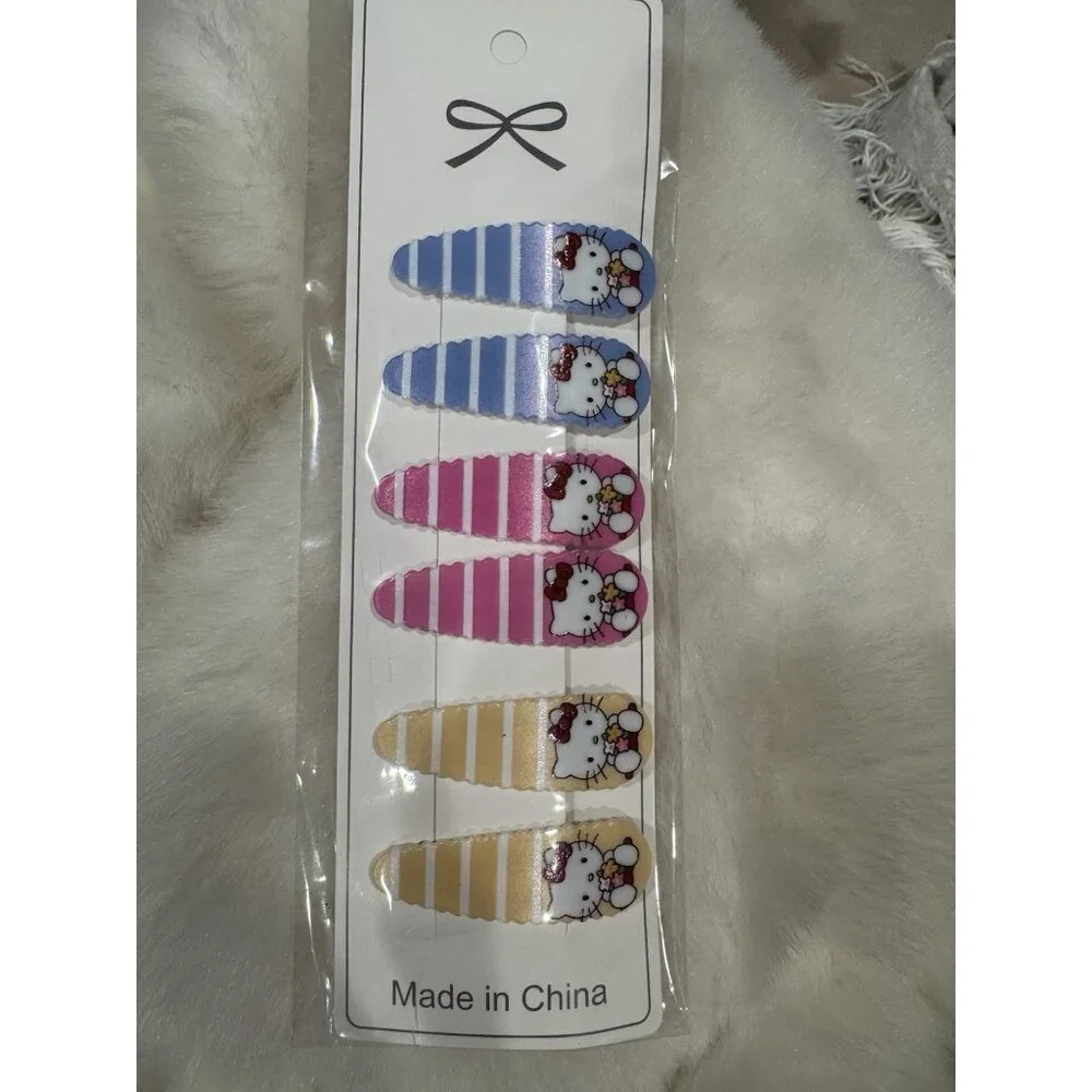 Hello Kitty Hair Clips For All Hair Types Anime Cute Hair Stylers Gift Colorful